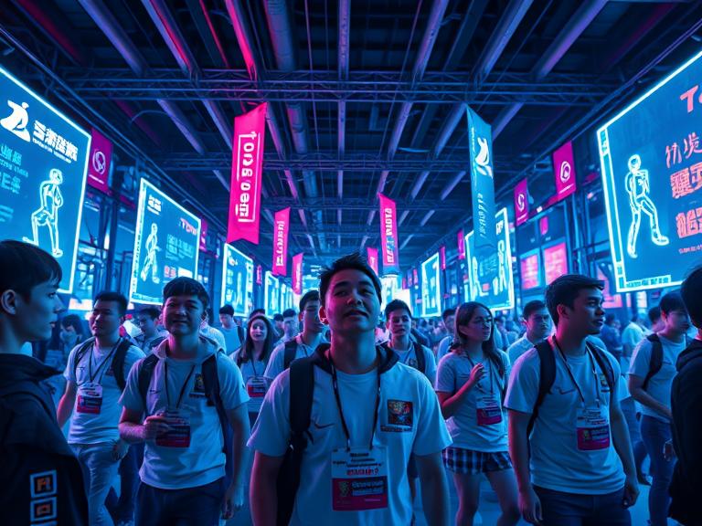 Researchers and technologists gathered in a modern forum